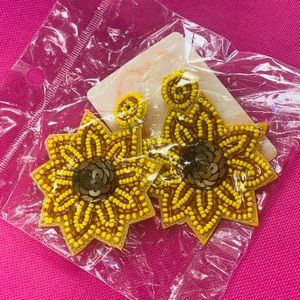Beautifully handmade sunflower earrings